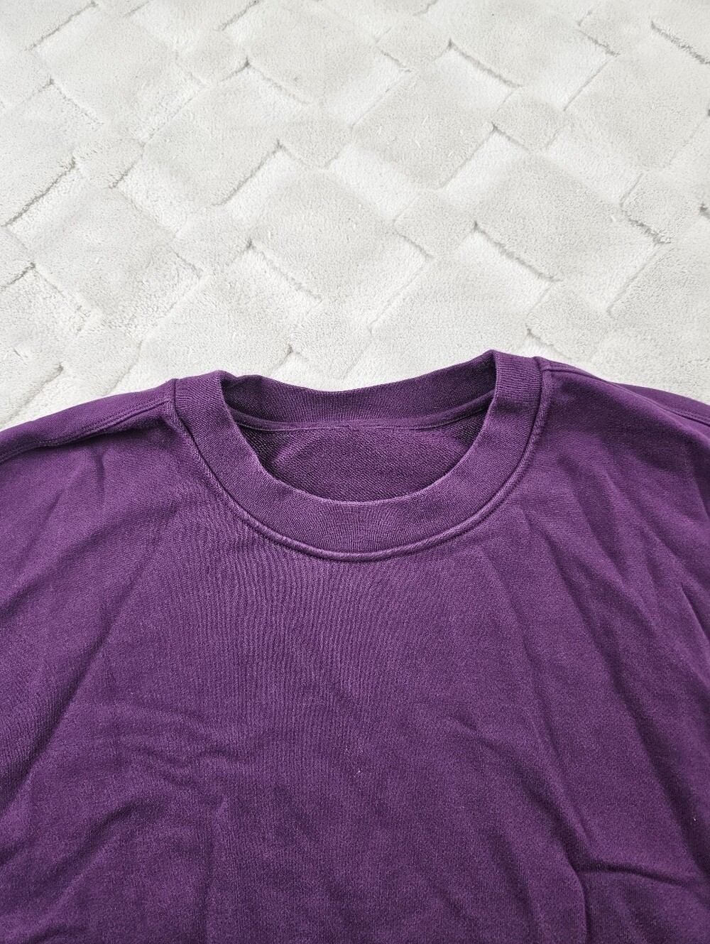 lululemon Perfectly Oversized Cropped Crewneck Sweatshirt Womens Large Pruple - Picture 2 of 8